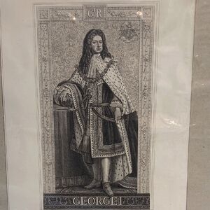 Vintage George I  Portrait Historical Art Print Year 1878